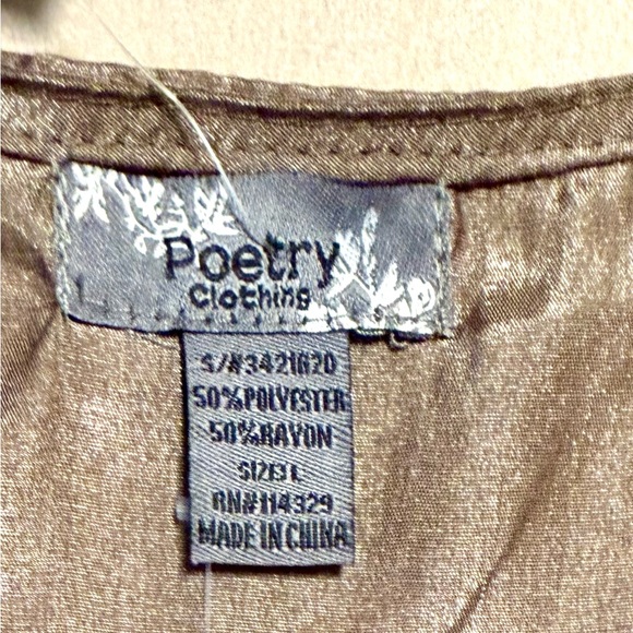 NWT Poetry Metallic Taupe Brown Dress - Picture 8 of 13